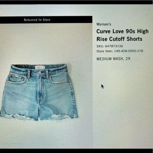 Abercrombie Curve Love Denim Shorts